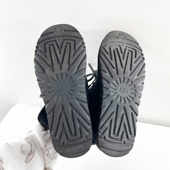 Ugg Diara Foldover Sherpa Ankle Boots Booties Black 7 - Picture 3 of 6